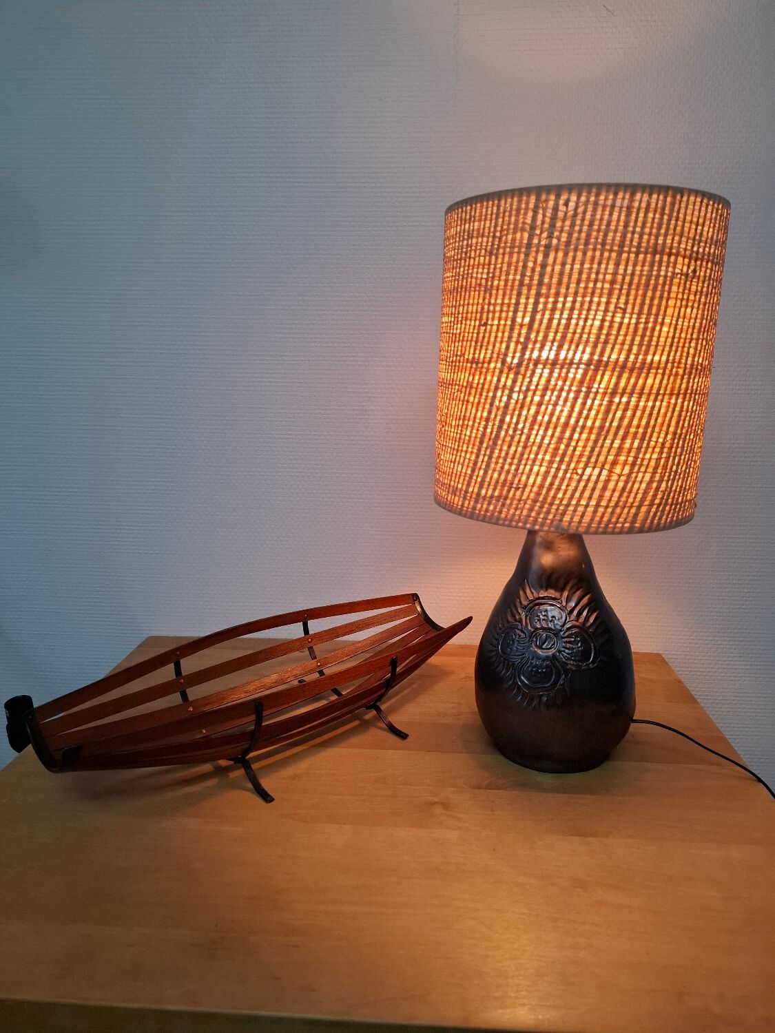 Vintage brutalist ceramic lamp