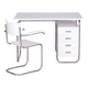 Czech Bauhaus Writing Desk with Chair in Chrome and Lacquered Wood, 1930s, Set of 2