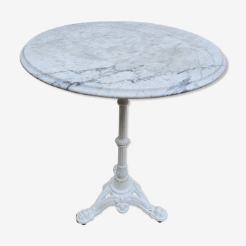 Table bistrot ronde avec pied fonte 1900