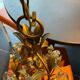 Antique Italian chandelier with cage and blue tassels