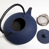 Japanese teapot in blue cast iron