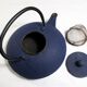 Japanese teapot in blue cast iron