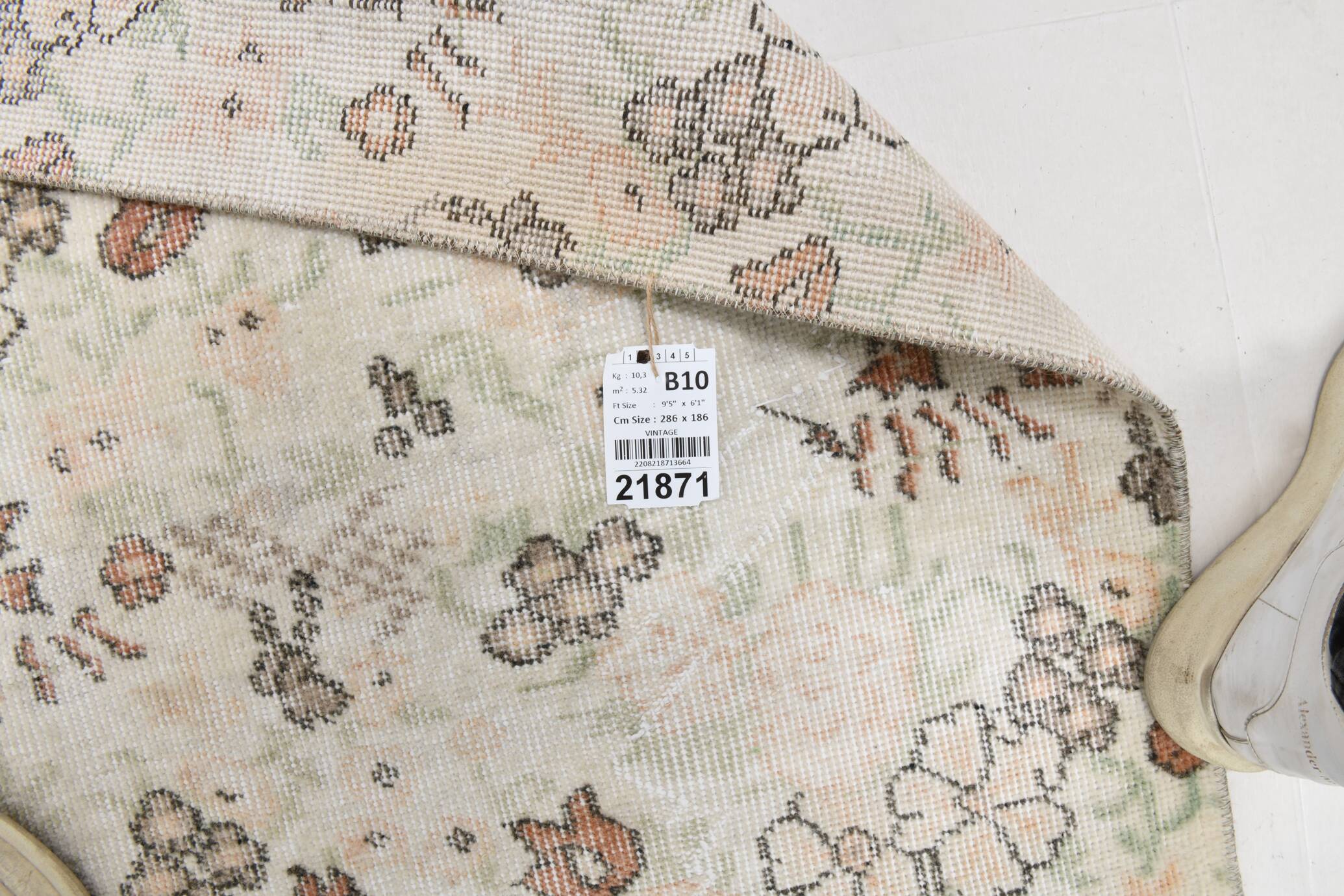 Tapis vintage en laine tapi beige 286x186