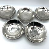5 cups silver tea and teapot in English faience 19th century