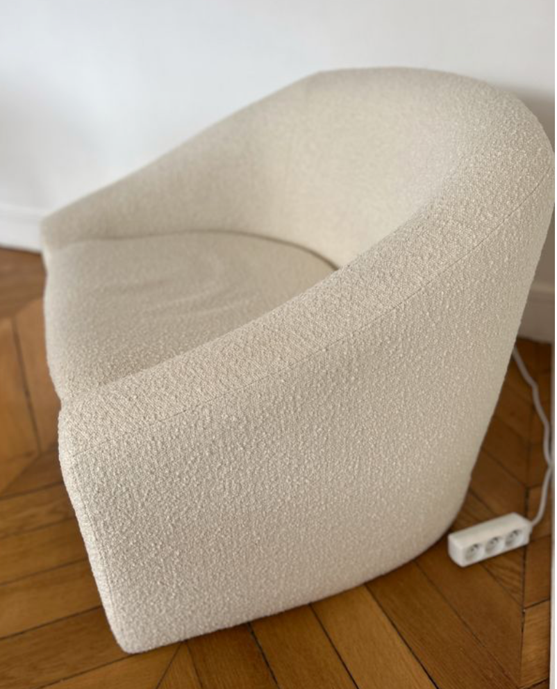Fauteuil Shona bouclé blanc