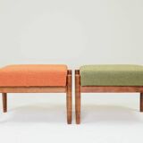 Scandinavian orange/green stool set of 2