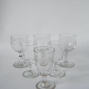 Lot de 6 verres à vin dépareillés XIXème