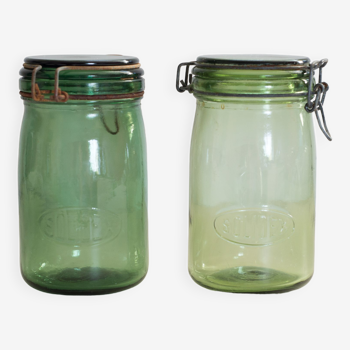 Set of 2 Solidex glass jars