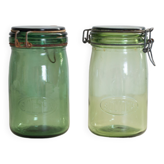 Set of 2 Solidex glass jars