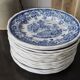 Set of 15 diner plates with English motifs Lunéville
