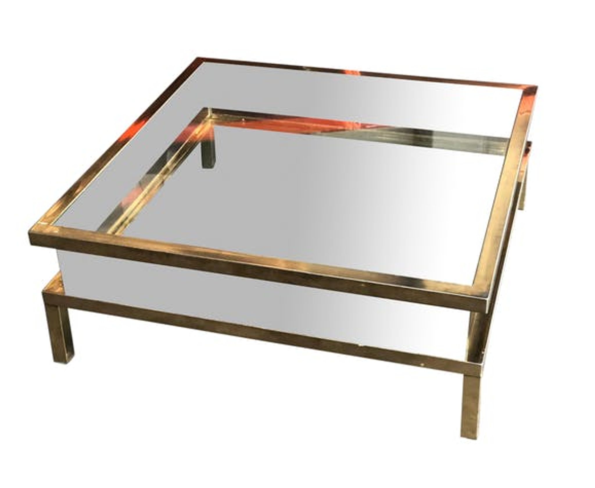 Vintage sliding coffee table by Maison Jansen from the 1970s