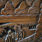 Carved wooden chest