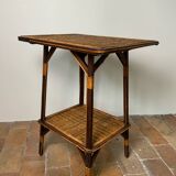Wood and rattan table
