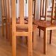 Set of 6 SENAC chairs in solid French elm + Leather