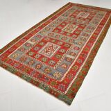 5x11 Kilim Red & Blue Geometric Vintage Rug, 168x342Cm