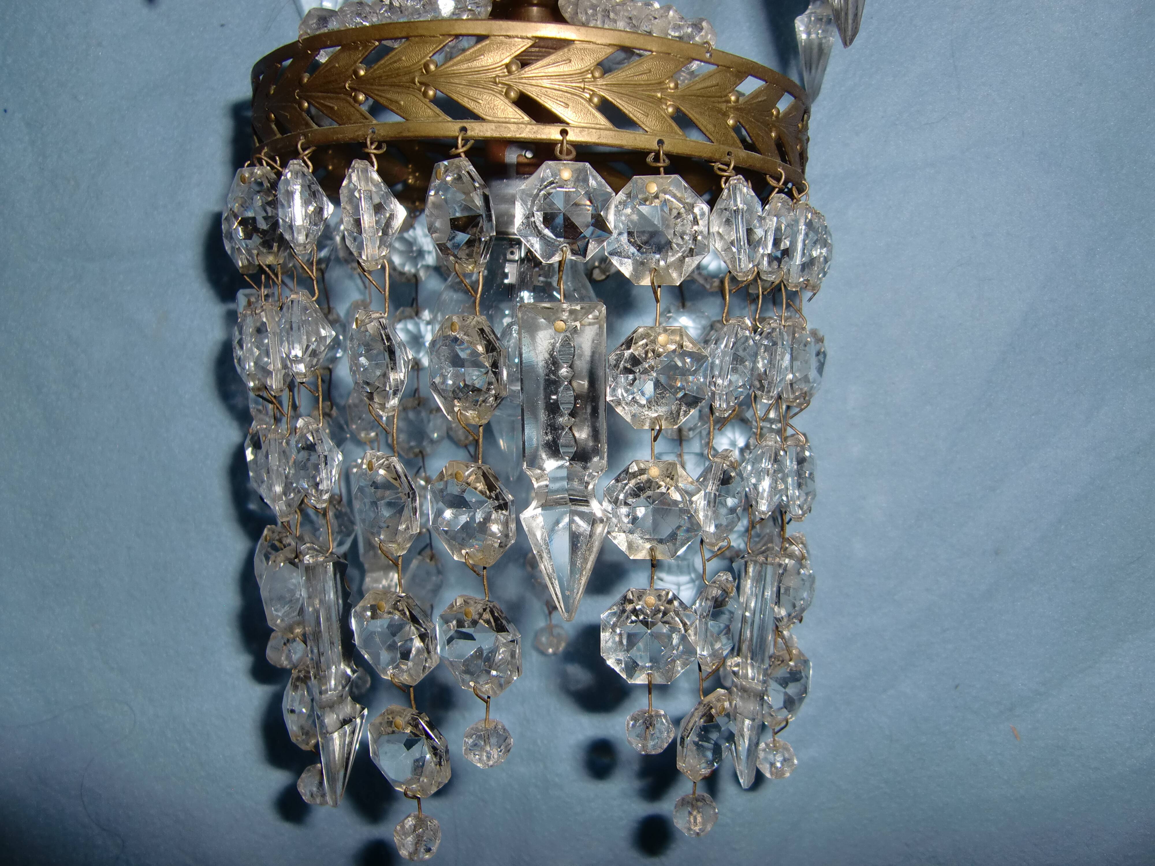 Petit lustre  "Rivière de diamants" en cristal blanc