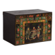 Ancien coffre oriental avec peinture de la guerrière Yang Mulan (c.1900) #9