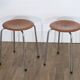 Paire de tabourets danois en teck et metal 1960