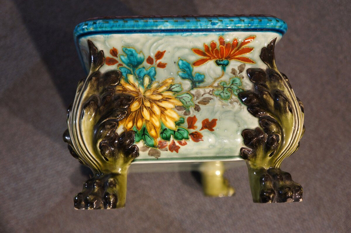 Théodore Deck 19th century glazed earthenware planter