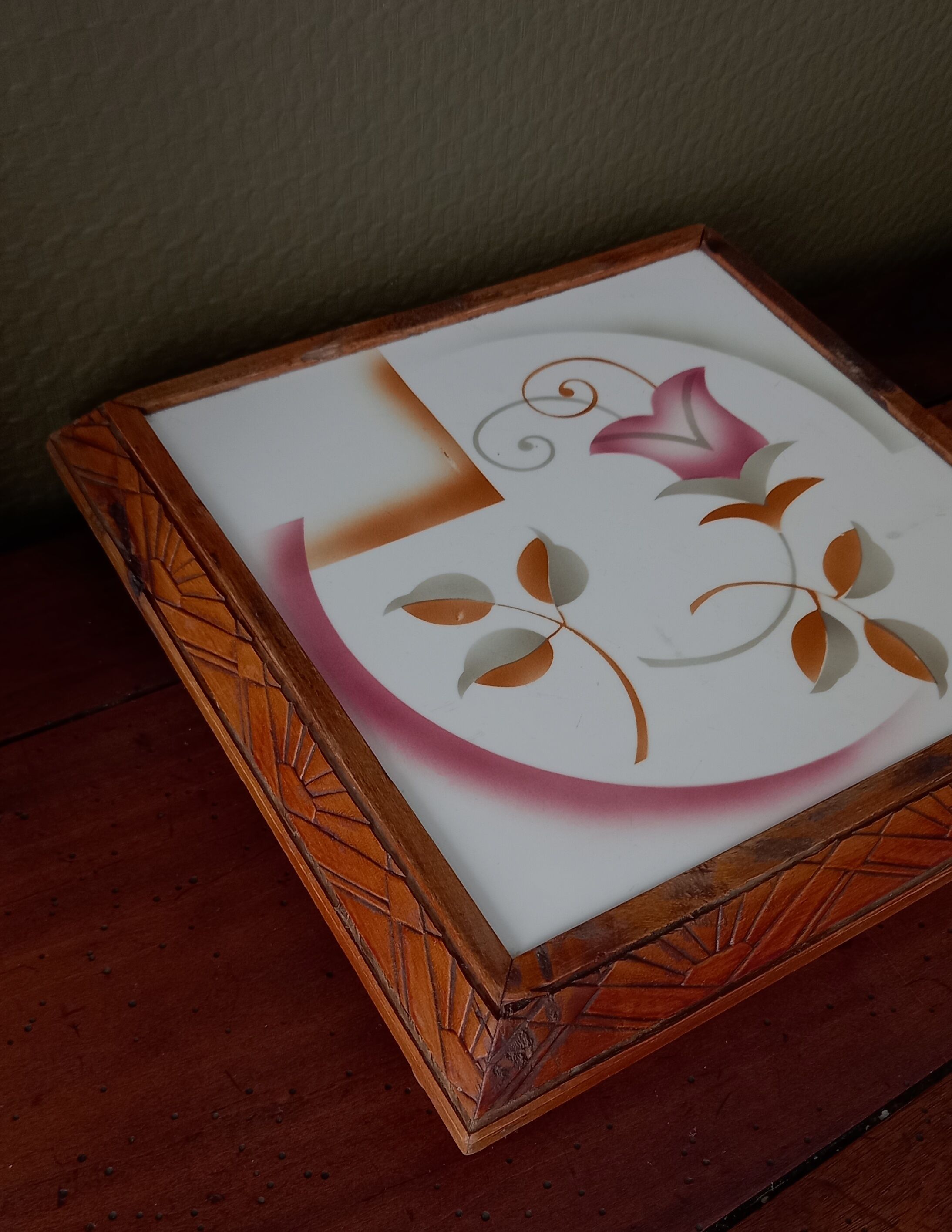 Faience tile trivia and Art Deco carved wooden tower
