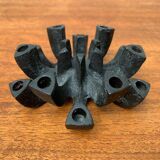 Brutalist cast iron candlestick from mid-century Japan by Jens H. Quistgaard, 1960s.