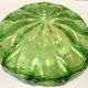 Large Green Bullicante Murano Glass Bowl or Centerpiece with Gold Leaf