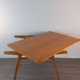 Extendable table in ash by Drevotex, vintage Czechoslovak 1950s