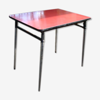 Table formica rouge vintage 60