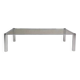 Rectangular coffee table from the 70s in chrome steel and smoked glass top