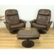 Paire de fauteuils et ottoman DS50 cuir De Sede pied tulipe gainé, rotatifs