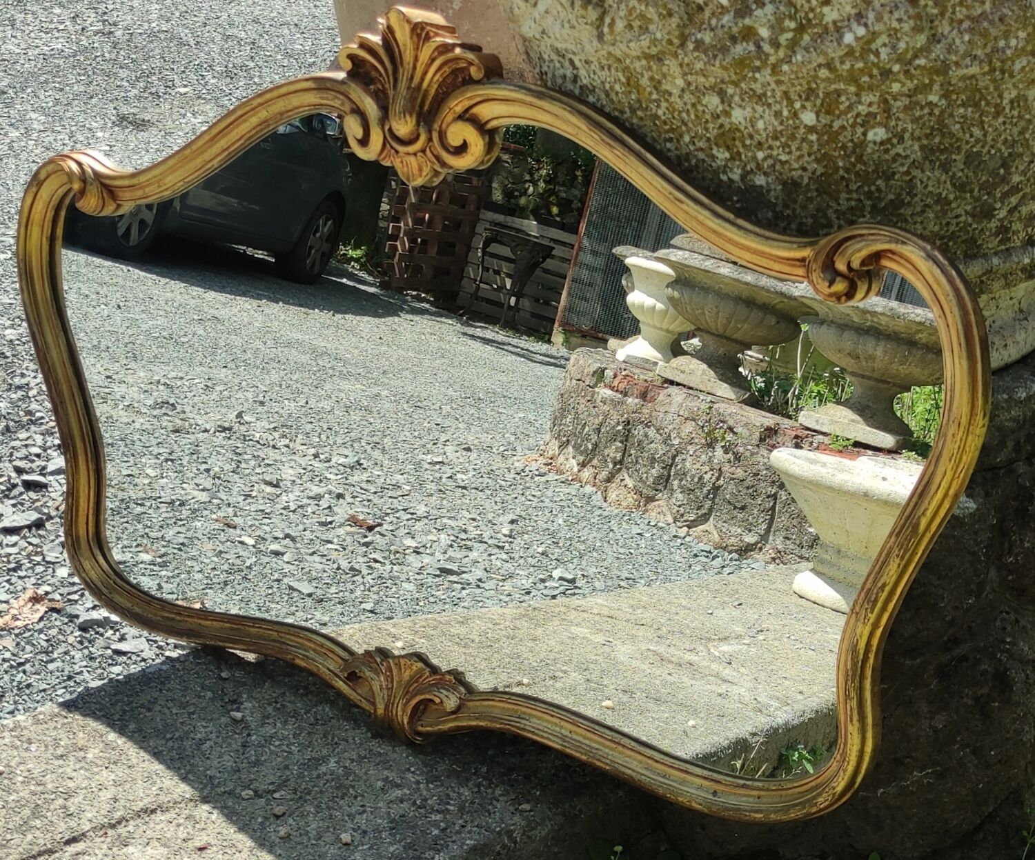 Ancien miroir doré style Louis XV