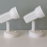 Suite of 2 white lacquered metal wall spotlights Massive edition, Belgium 1970-1980