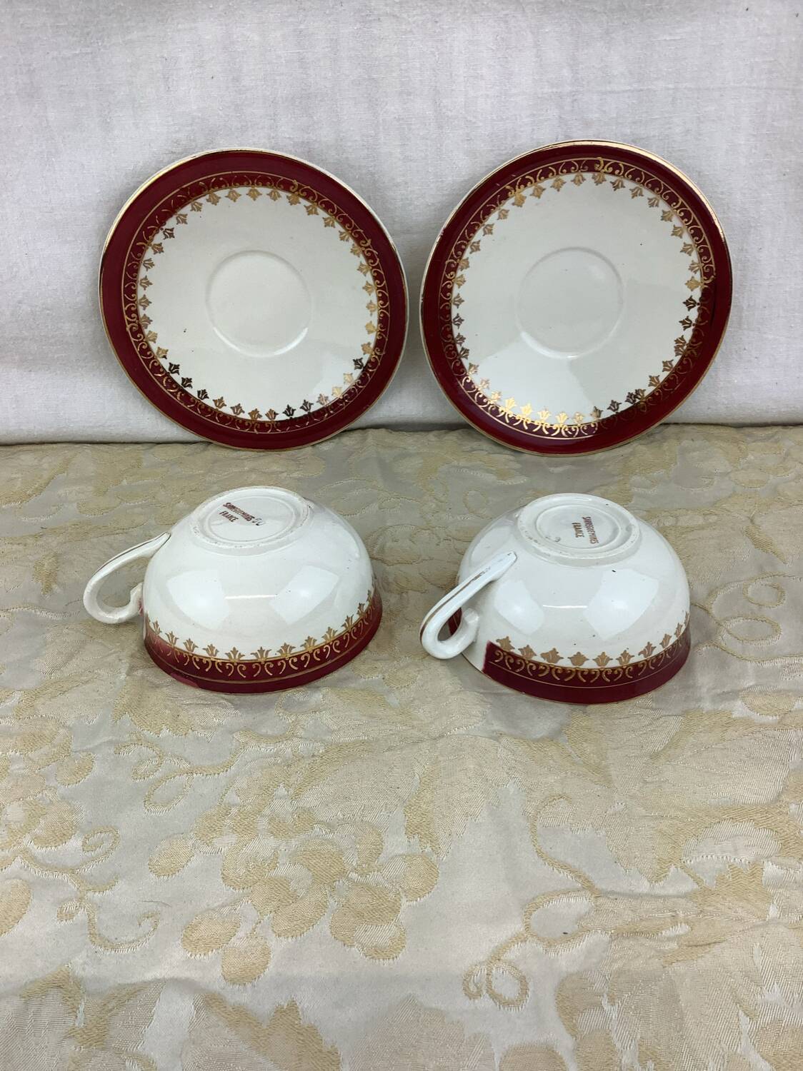 Duo de tasses digoin Sarreguemines
