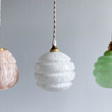 Pink opaline globe hanging