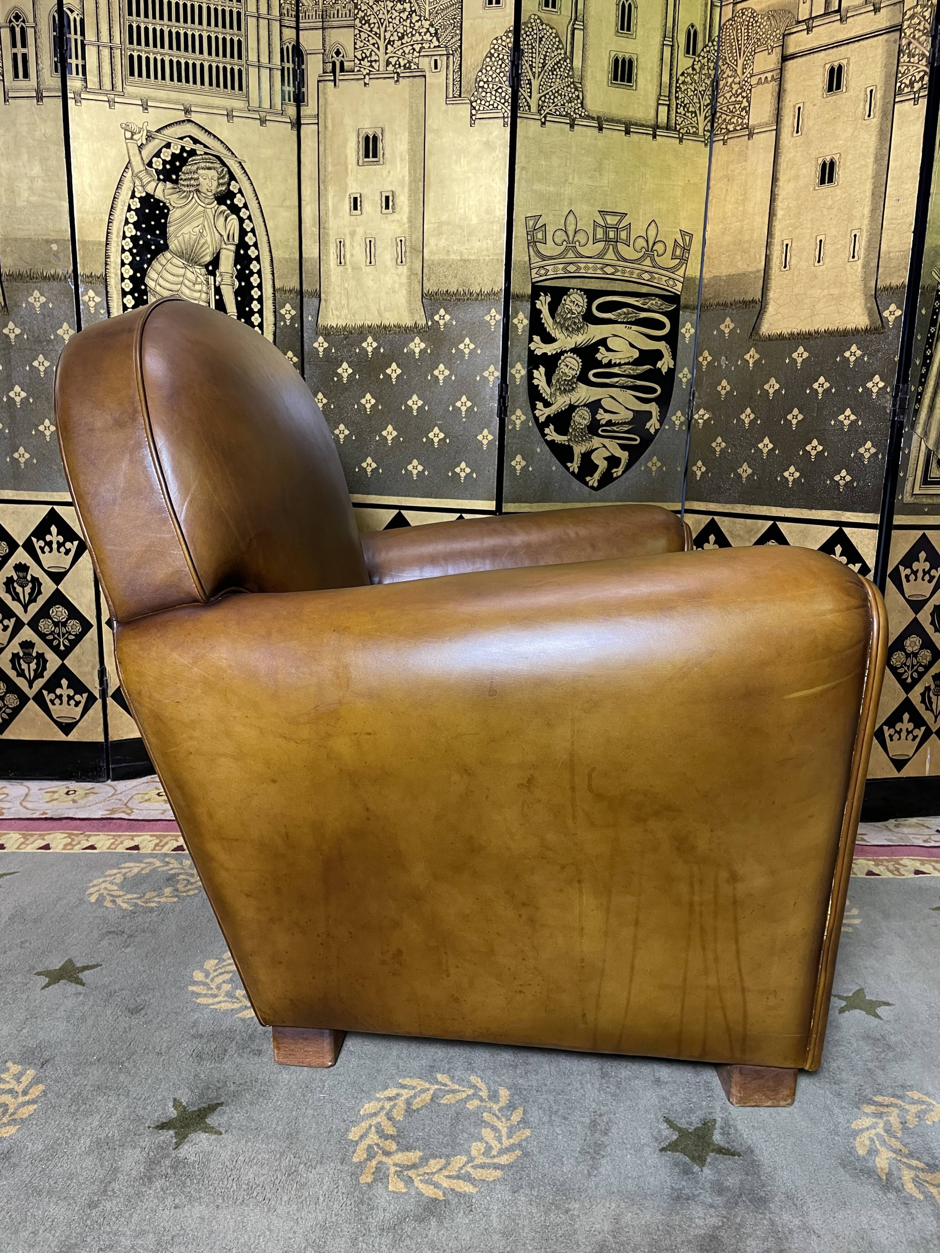 Club armchair in leather house grange