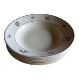 6 assiettes creuses vintage fleuries