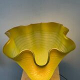 Vintage glass paste lamp with handkerchief neck