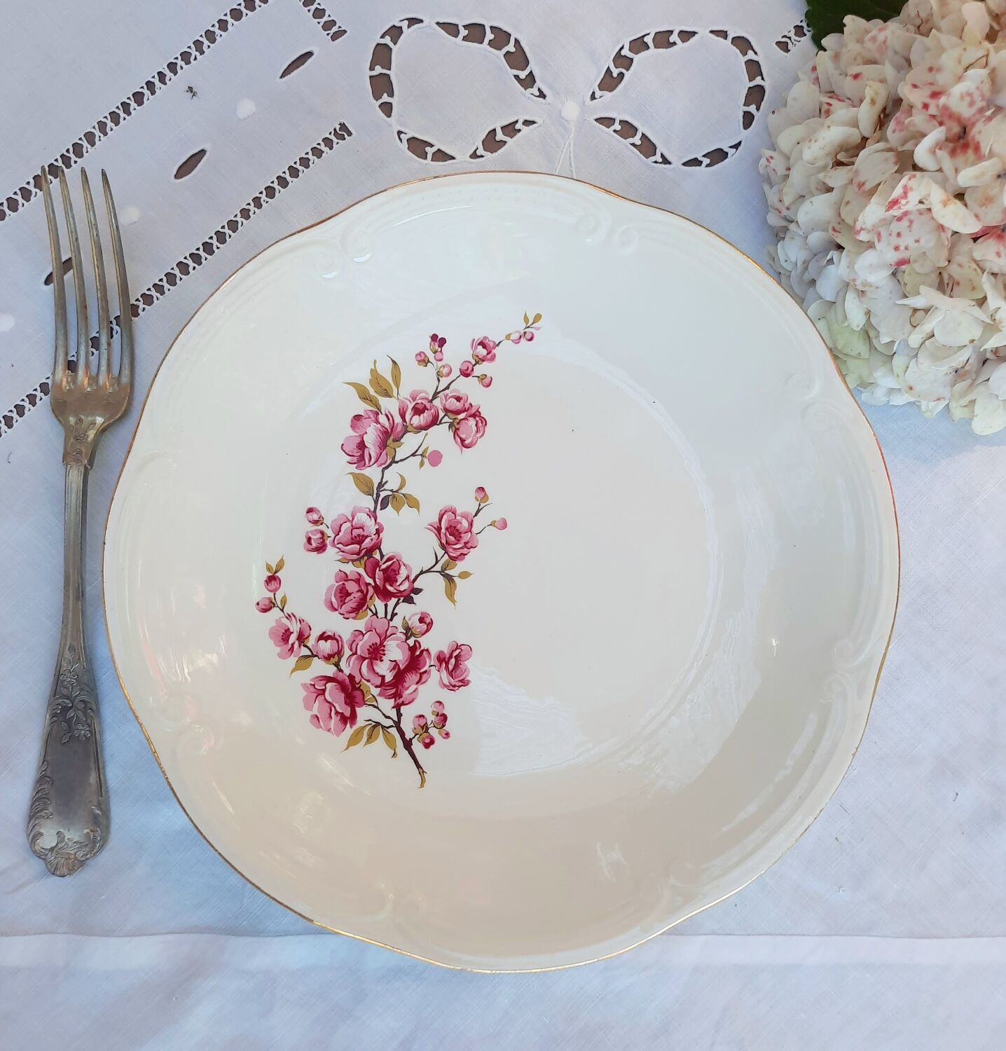 Old flat plates mismatched in earthenware