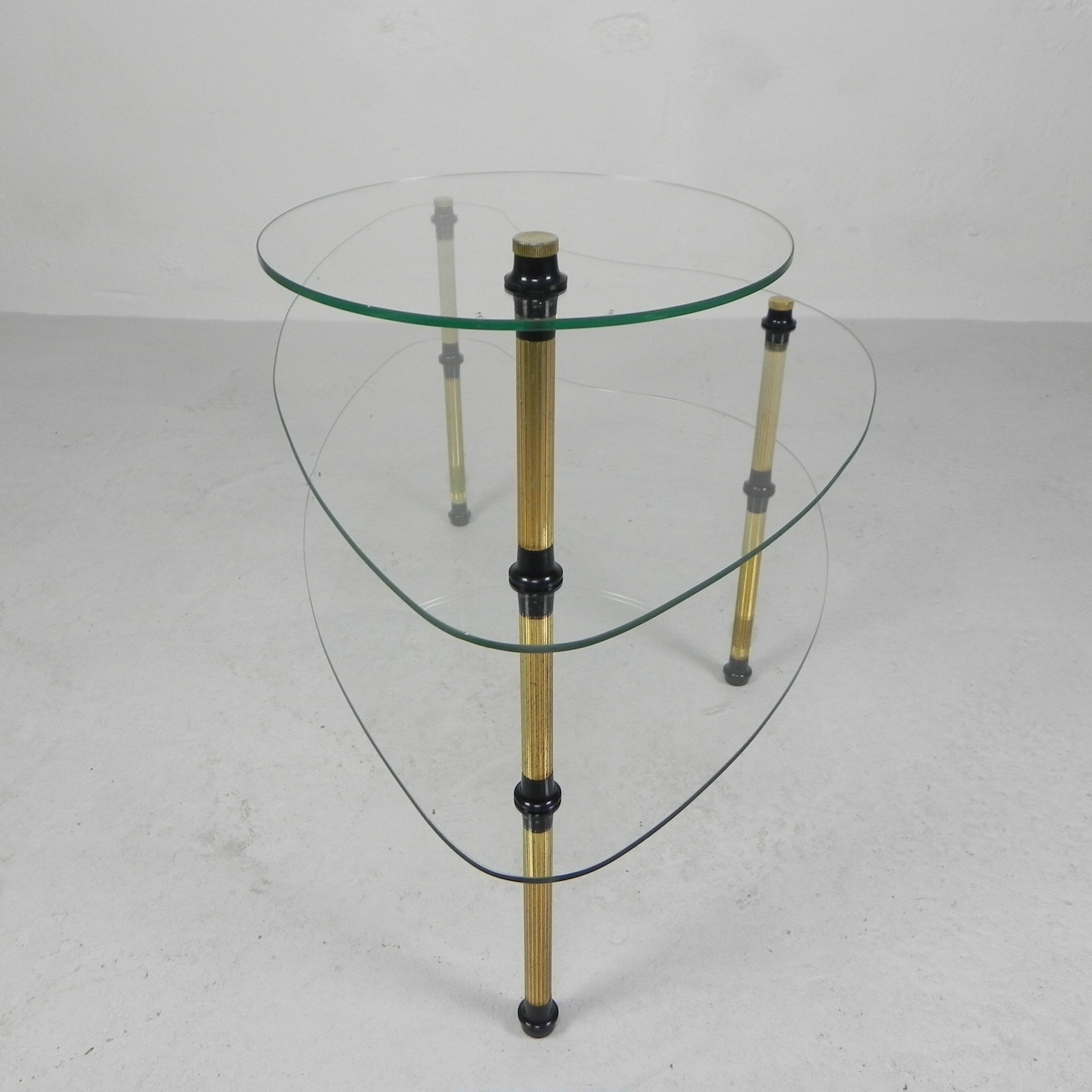 Etagere with 3 glass plates, kidney shape, 1950s