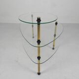 Etagere with 3 glass plates, kidney shape, 1950s