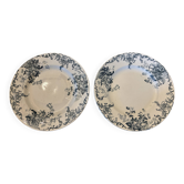 Deux assiettes plates Terre de fer Saint-Amand