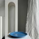 Set of 2 sky blue plates, one slotted