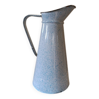 Grand broc vintage moucheté bleu gris