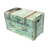 Caisse en bois patine vert pomme automobile