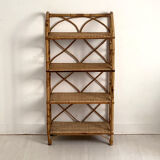 Vintage rattan shelf 60's