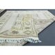 1970s Vintage Turkish Oushak Handmade Wool Cotton Beige Area Rug 161x230