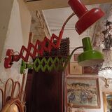 Pair of red and green Hala Zeist wall lights Dutch design 1960