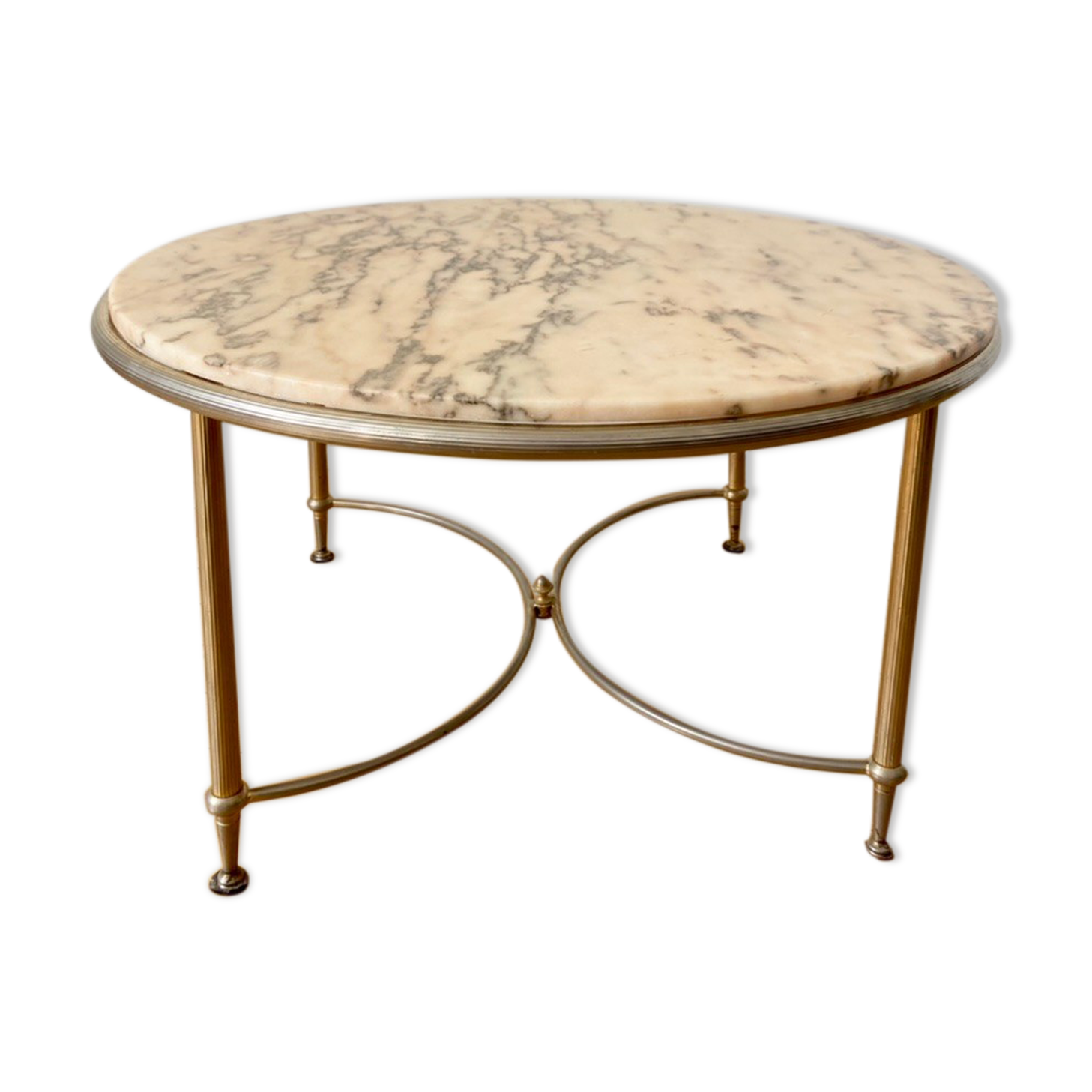 Marble and brass coffee table