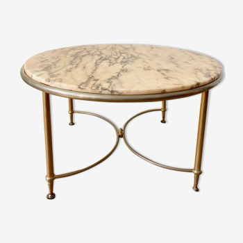 Marble and brass coffee table