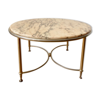 Marble and brass coffee table